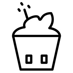 Cake Sweet Cream Line Icon