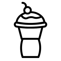 Ice Cream Cone Line Icon