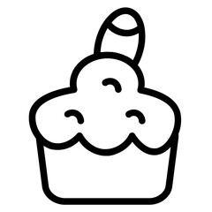 Cake Sweet Cream Line Icon