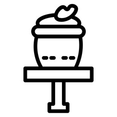 Naklejka premium Cake Sweet Cream Line Icon
