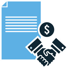 Vector icon of trade agreement, illustrating partnership between countries for import, export, and commerce cooperation.