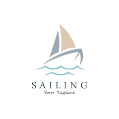 Simple Design of Sailboat Logo