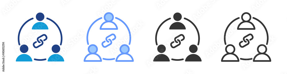 Poster Networking icon set multiple style collection