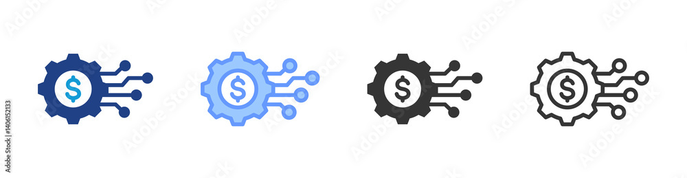 Poster Technology icon set multiple style collection