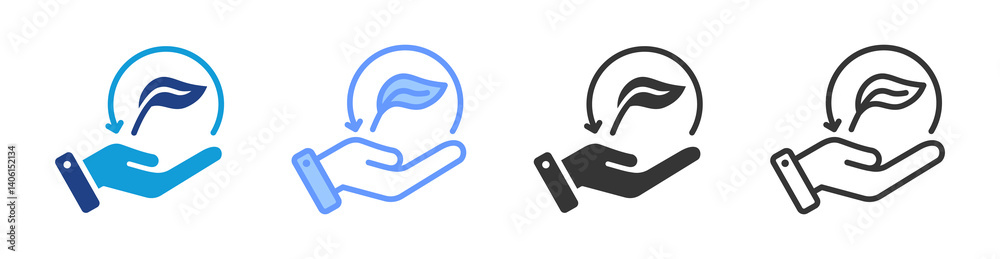 Poster sustainability icon set multiple style collection