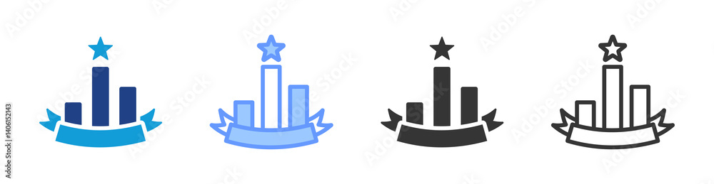 Aufkleber Competition icon set multiple style collection