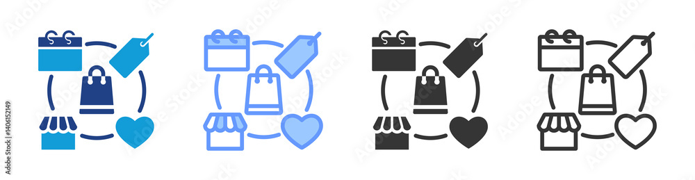Poster Customer Behavior icon set multiple style collection