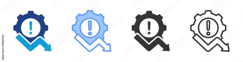 Poster risk management icon set multiple style collection