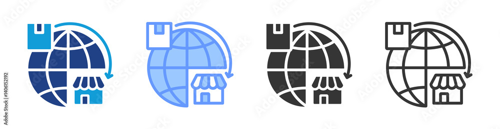 Poster Import icon set multiple style collection