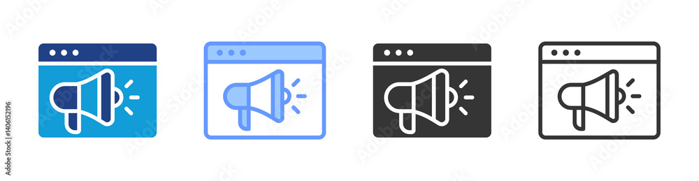 Poster digital marketing icon set multiple style collection