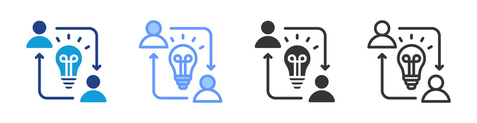 Collaboration icon set multiple style collection