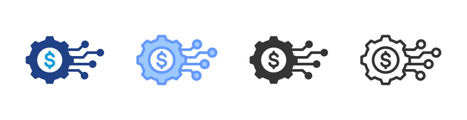 Technology icon set multiple style collection