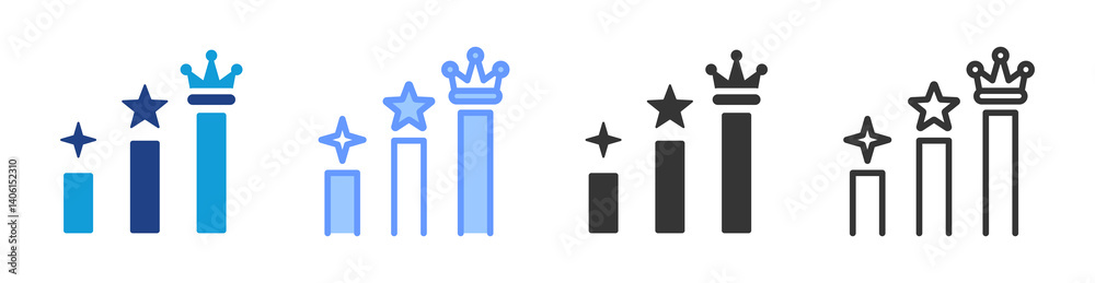 Poster Competitive Advantage icon set multiple style collection