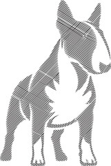 Elegant English Bull Terrier Dog Sketch in Stylized Design Illustration