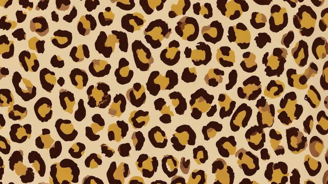 Seamless Leopard Print Pattern with Dark Brown Spots on a Cream Beige Background, Perfect for Fabric Design and Textile Applications