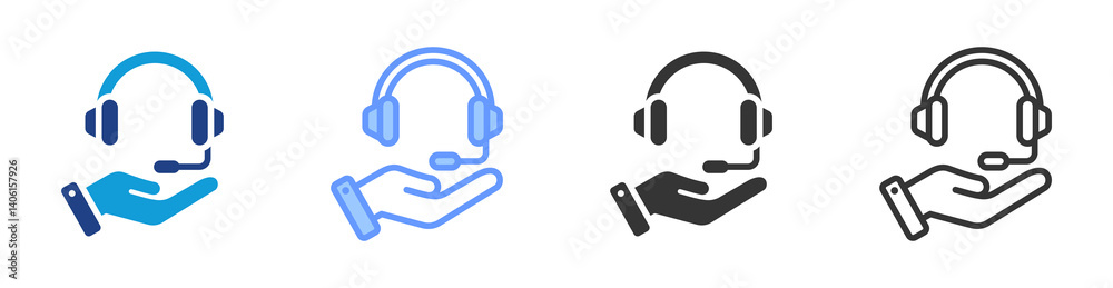 Aufkleber assistance icon set multiple style collection