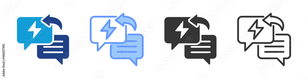 Poster Response icon set multiple style collection
