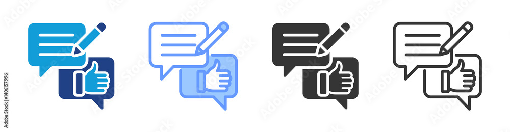 Poster feedback icon set multiple style collection