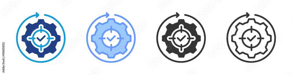 Poster Effectiveness icon set multiple style collection