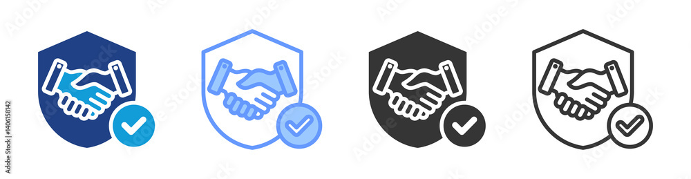 Poster Trust icon set multiple style collection
