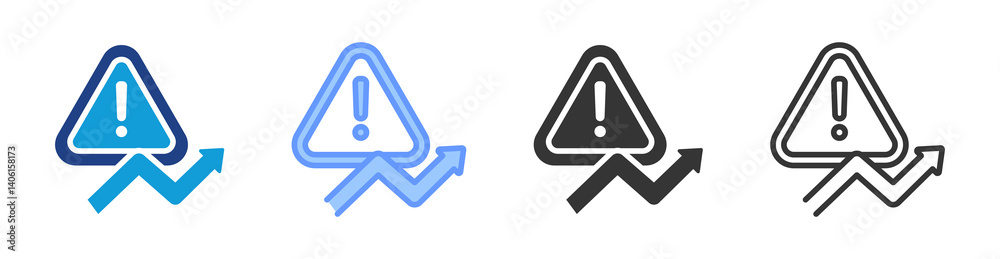 Poster Problem Escalation icon set multiple style collection