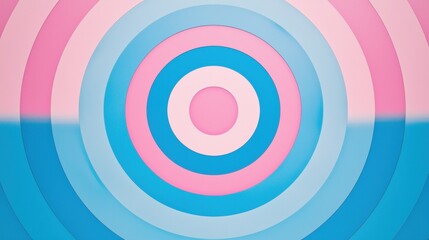 Colorful concentric circles in shades of pink and blue.
