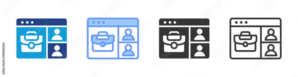 Aufkleber Virtual Work icon set multiple style collection