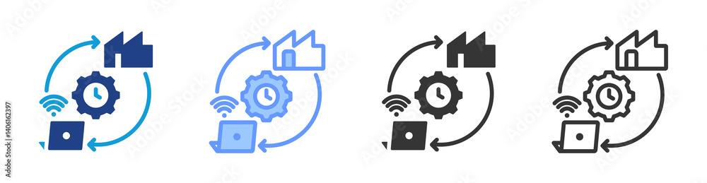 Poster Alternative Work Arrangement icon set multiple style collection