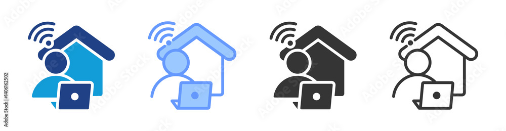 Poster Remote icon set multiple style collection