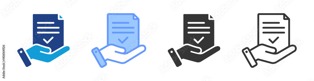 Poster Assignment icon set multiple style collection