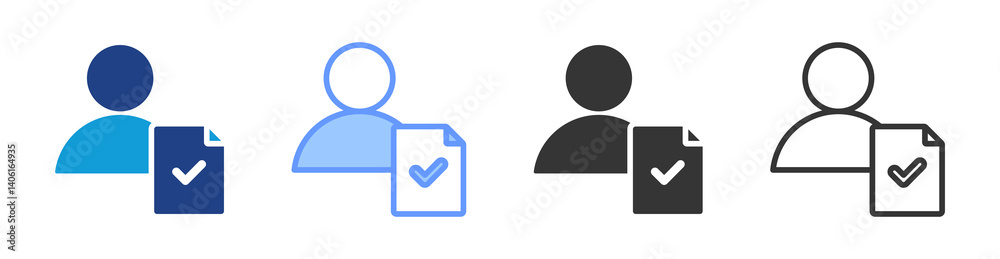 Poster attendance icon set multiple style collection