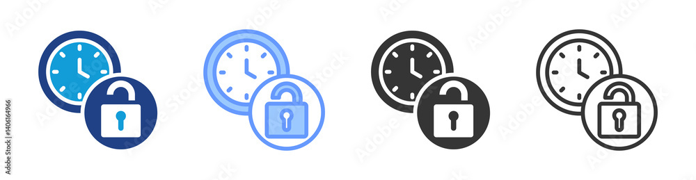 Aufkleber Flexitime icon set multiple style collection