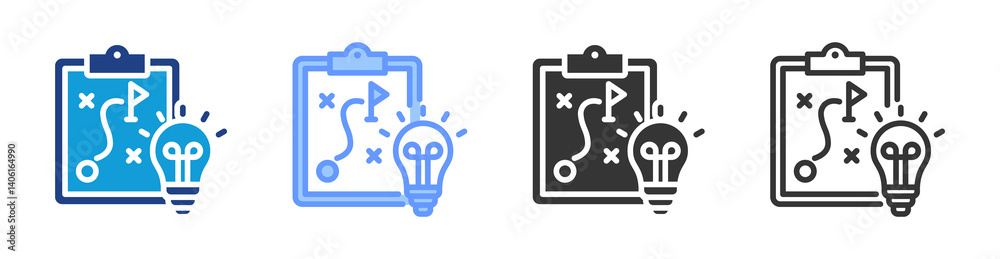Aufkleber Strategy icon set multiple style collection
