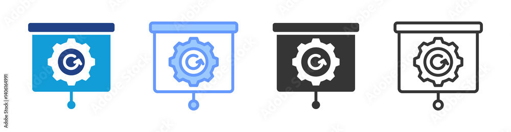 Poster Training icon set multiple style collection