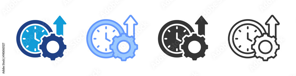 Poster Efficiency icon set multiple style collection