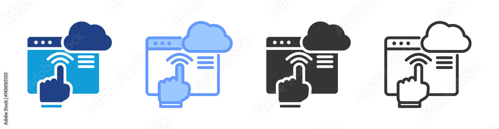 Aufkleber Virtual icon set multiple style collection