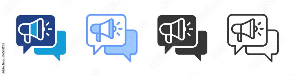 Poster communication icon set multiple style collection