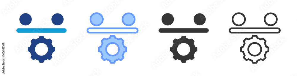 Poster balance icon set multiple style collection