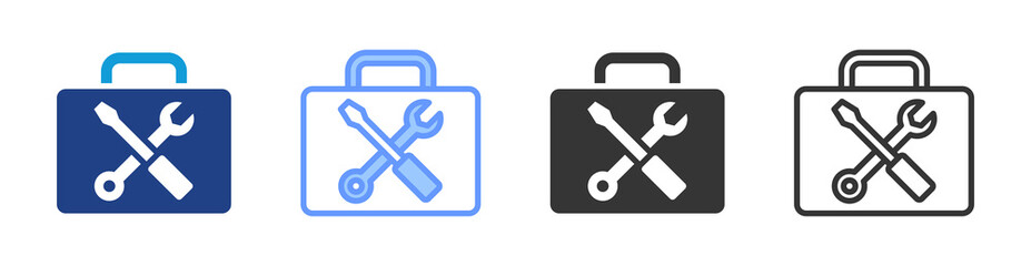 Tools icon set multiple style collection