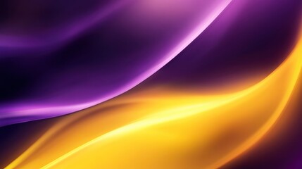 Dynamic interplay of purple and gold flowing abstract shapes.