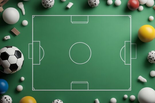 Top view football pitch with team names and formation layout, match preview graphic