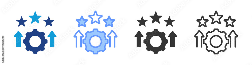 Aufkleber improvement icon set multiple style collection