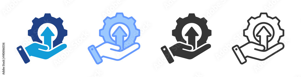 Poster Revolutionize icon set multiple style collection