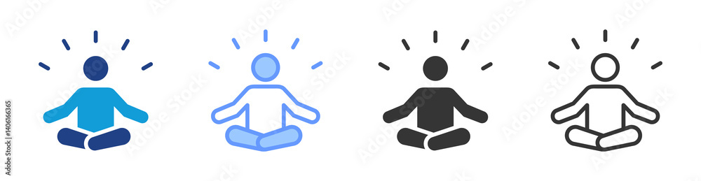 Poster Transcendence icon set multiple style collection