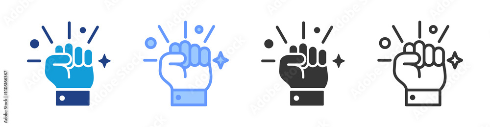 Poster empower icon set multiple style collection