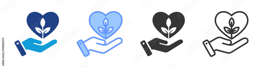 Poster healing icon set multiple style collection