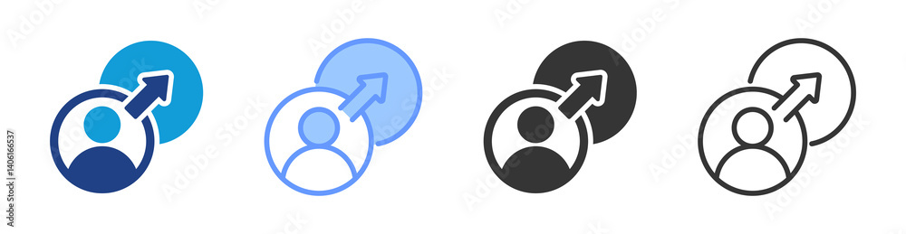 Aufkleber Transition icon set multiple style collection