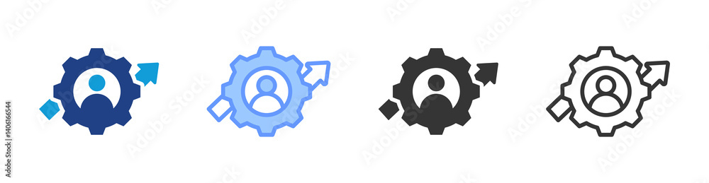 Aufkleber Progress icon set multiple style collection