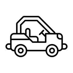 Dune Buggy  Vector Line Icon Design
