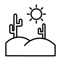 Desert  Vector Line Icon Design